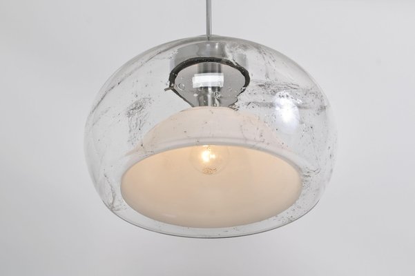 Hand Blown Glass Pendant Lights from Doria, Germany, 1970s, Set of 2-VDW-959075