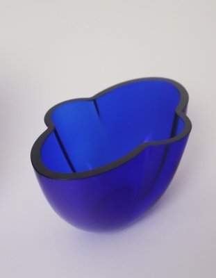 Hand-Blown Royal Blue Vases by Holmegaard, 1980s, Set of 2-ESB-2035562