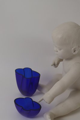 Hand-Blown Royal Blue Vases by Holmegaard, 1980s, Set of 2-ESB-2035562