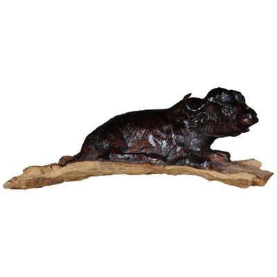 Hand Carved Bison Sculpture-FLW-1402243