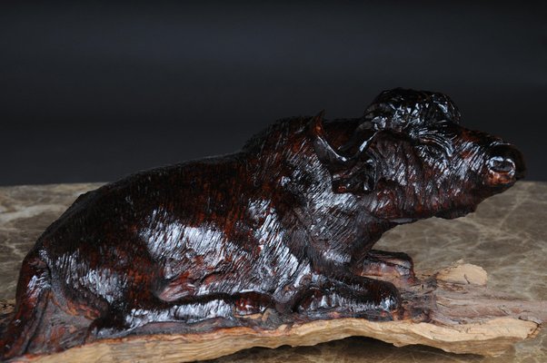 Hand Carved Bison Sculpture-FLW-1402243