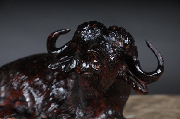 Hand Carved Bison Sculpture-FLW-1402243