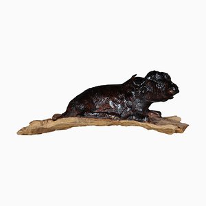 Hand Carved Bison Sculpture-FLW-1402243