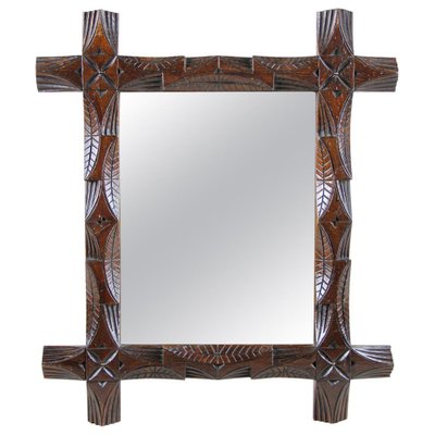 Hand-Carved Black Forest Mirror, Austria, 1890s-TQA-1322326