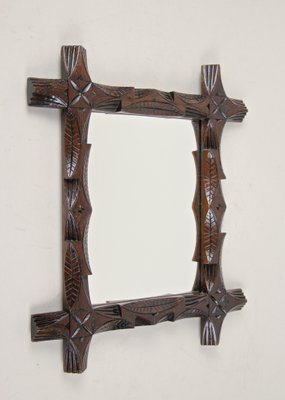 Hand-Carved Black Forest Mirror, Austria, 1890s-TQA-1322326