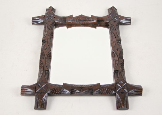 Hand-Carved Black Forest Mirror, Austria, 1890s-TQA-1322326