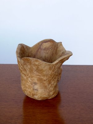 Hand Carved Burl Wood Jug, 1970s-MB-1009324