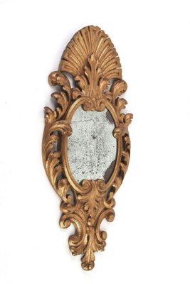 Hand-Carved Gilt Wall Mirrors, Italy, 1850s, Set of 2-TQA-1322298