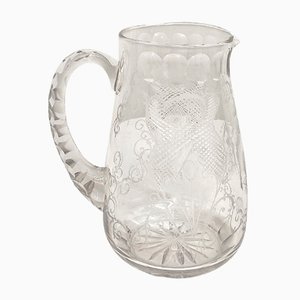 Hand Carved Glass Jug, France, 1950s-RGF-1268530