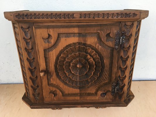 Hand-Carved Hanging Cabinet, 1940s-WQQ-664693