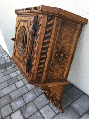 Hand-Carved Hanging Cabinet, 1940s-WQQ-664693