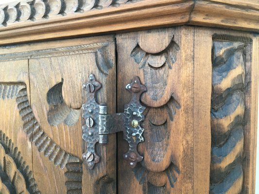 Hand-Carved Hanging Cabinet, 1940s-WQQ-664693