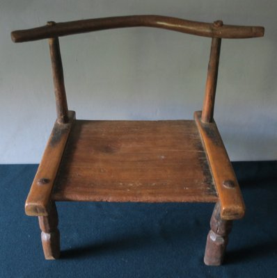 Hand-Carved Low Chairs, Ivory Coast, Set of 2-ED-1709055