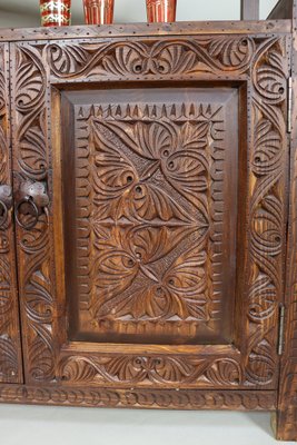 Hand Carved Oriental Wooden Cabinet Bookshelf Shelf, Nuristan, Afghanistan, 1980s-UZN-1729632