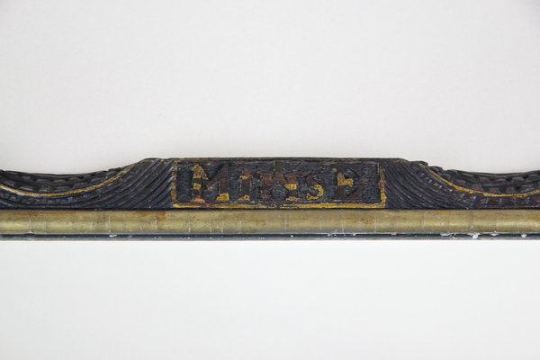 Hand-Carved Wooden Wall Mirror with Golden Bars, Austria, 1901-TQA-1322234