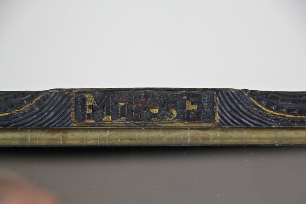 Hand-Carved Wooden Wall Mirror with Golden Bars, Austria, 1901-TQA-1322234