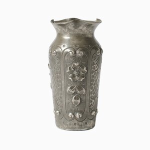 Hand-Chased Pewter Vase by F. Cortesi, 1930s-IXK-844913