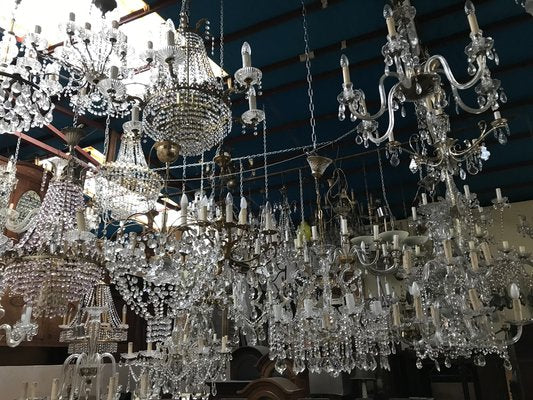 Hand-Cut Crystal Chandelier, 1950s-WQQ-1320773