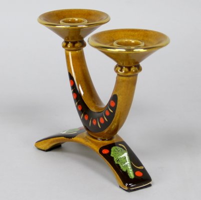 Hand-Decorated Curved Candleholder, 1960s-NE-892509