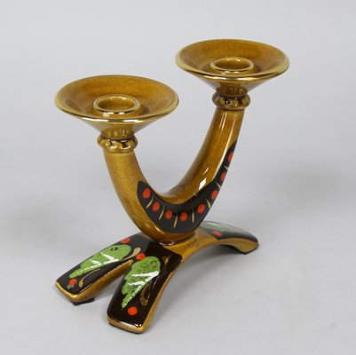 Hand-Decorated Curved Candleholder, 1960s-NE-892509