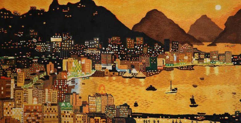 Hand Knotted Tai Ping Hong Kong Skyline Rug, 1970s-ESB-1376902