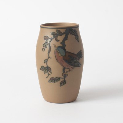 Hand-Painted Bird Vase by Lauritz Hjorth, 1920s-IXK-1219635