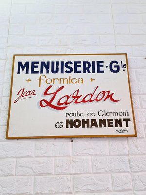 Hand Painted Carpenters Workshop Sign, France, 1960s-FRB-1766029