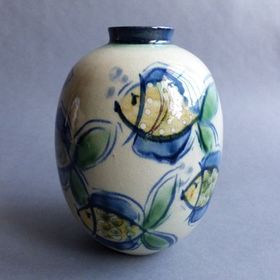 Hand-Painted Ceramic Vase by V.Heintz, 1950s-WK-746718