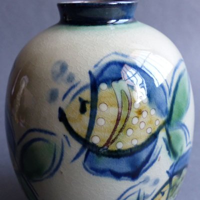 Hand-Painted Ceramic Vase by V.Heintz, 1950s-WK-746718