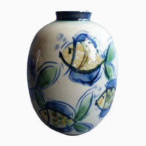 Hand-Painted Ceramic Vase by V.Heintz, 1950s-WK-746718