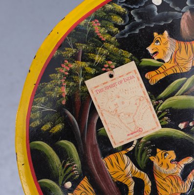 Hand-Painted Childrens Table and Chairs, India, 1993, Set of 3-GCG-1358153