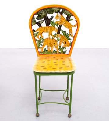 Hand-Painted Childrens Table and Chairs, India, 1993, Set of 3-GCG-1358153