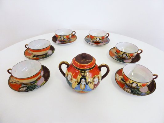 Hand-Painted Chinese Porcelain Set, 1950s, Set of 13-KNM-946524