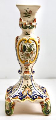 Hand-Painted Faience Candleholder, Rouen, 1900s-MJY-1343302