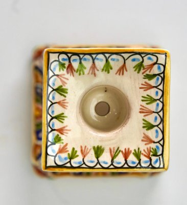 Hand-Painted Faience Candleholder, Rouen, 1900s-MJY-1343302