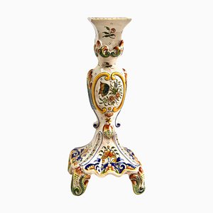 Hand-Painted Faience Candleholder, Rouen, 1900s-MJY-1343302