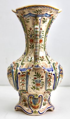 Hand-Painted Faience Vase, Rouen, 1900s-MJY-1343298