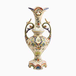 Hand-Painted Faience Vase, Rouen, 1900s-MJY-1343300