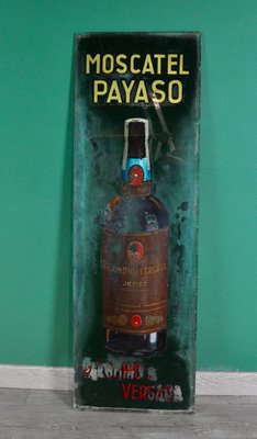 Hand-Painted Moscatel Payas Poster Sign from Palominio & Vergara, 1940s-ROJ-604750