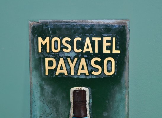 Hand-Painted Moscatel Payas Poster Sign from Palominio & Vergara, 1940s-ROJ-604750