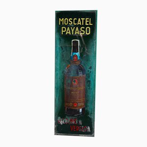 Hand-Painted Moscatel Payas Poster Sign from Palominio & Vergara, 1940s-ROJ-604750