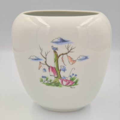 Hand-Painted Porcelain Vase by Peynet for Rosenthal, 1950s-WK-1768570