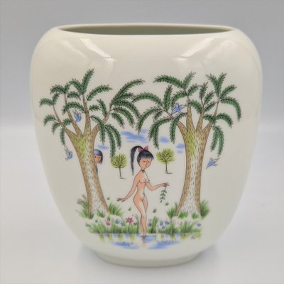 Hand-Painted Porcelain Vase by Peynet for Rosenthal, 1950s-WK-1768570