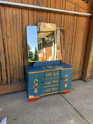 Hand Painted Wooden Dressing Table, 1940s-OXJ-1309287