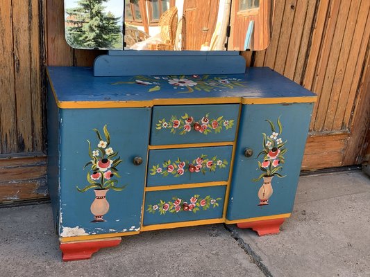 Hand Painted Wooden Dressing Table, 1940s-OXJ-1309287