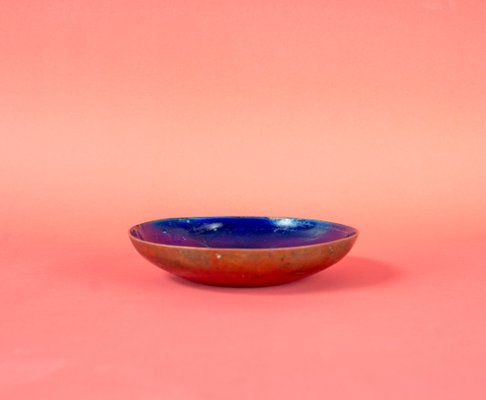 Handcrafted Bowl in Blue Enamel and Copper, 1960s-VLO-1137406