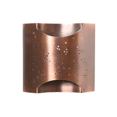 Handcrafted Curved Copper Perforated Starlite Sconce, 1980s-KL-620228