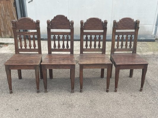 Handcrafted Indonesian Woodend Chairs, Set of 4-BNU-1334653