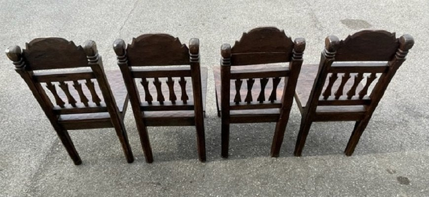 Handcrafted Indonesian Woodend Chairs, Set of 4-BNU-1334653