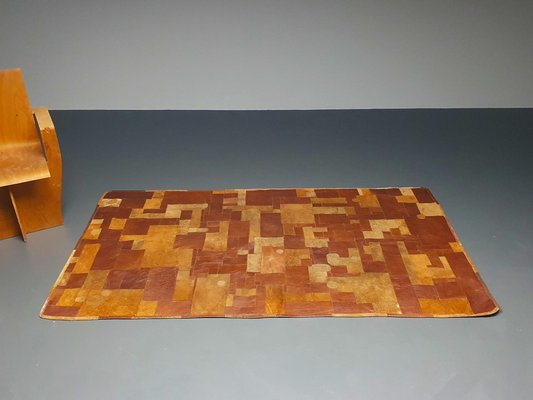 Handcrafted Leather Rug, 1970s-XFS-1357535